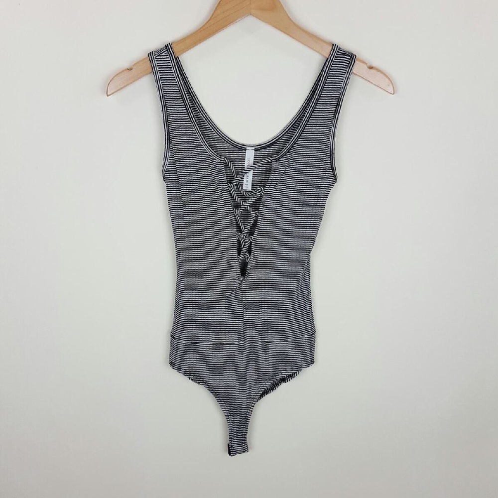 COPY - Black and white striped bodysuit